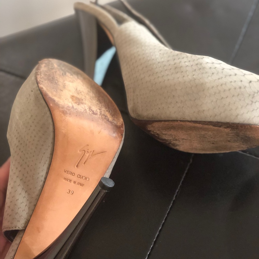 Giuseppe Zanotti Python Embossed Leather Heels - image 5